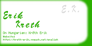erik kreth business card